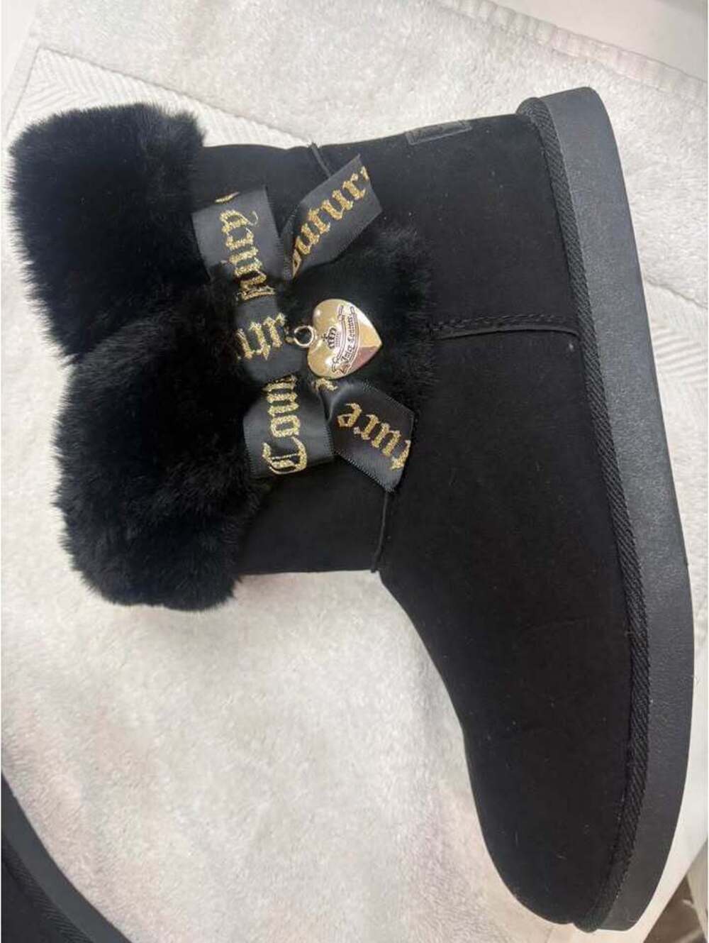 Juicy Couture Black Faux Fur Boots